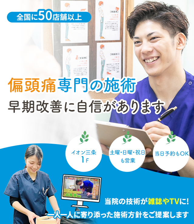 偏頭痛でお困りの方へ