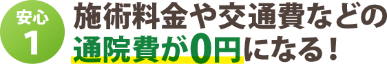 施術料金や交通費などの通院費が0円になる！